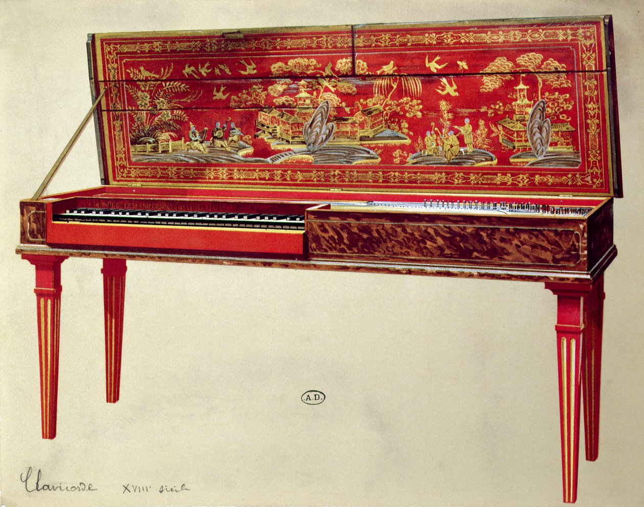 On sekizinci yüzyıl klavikordu by French School