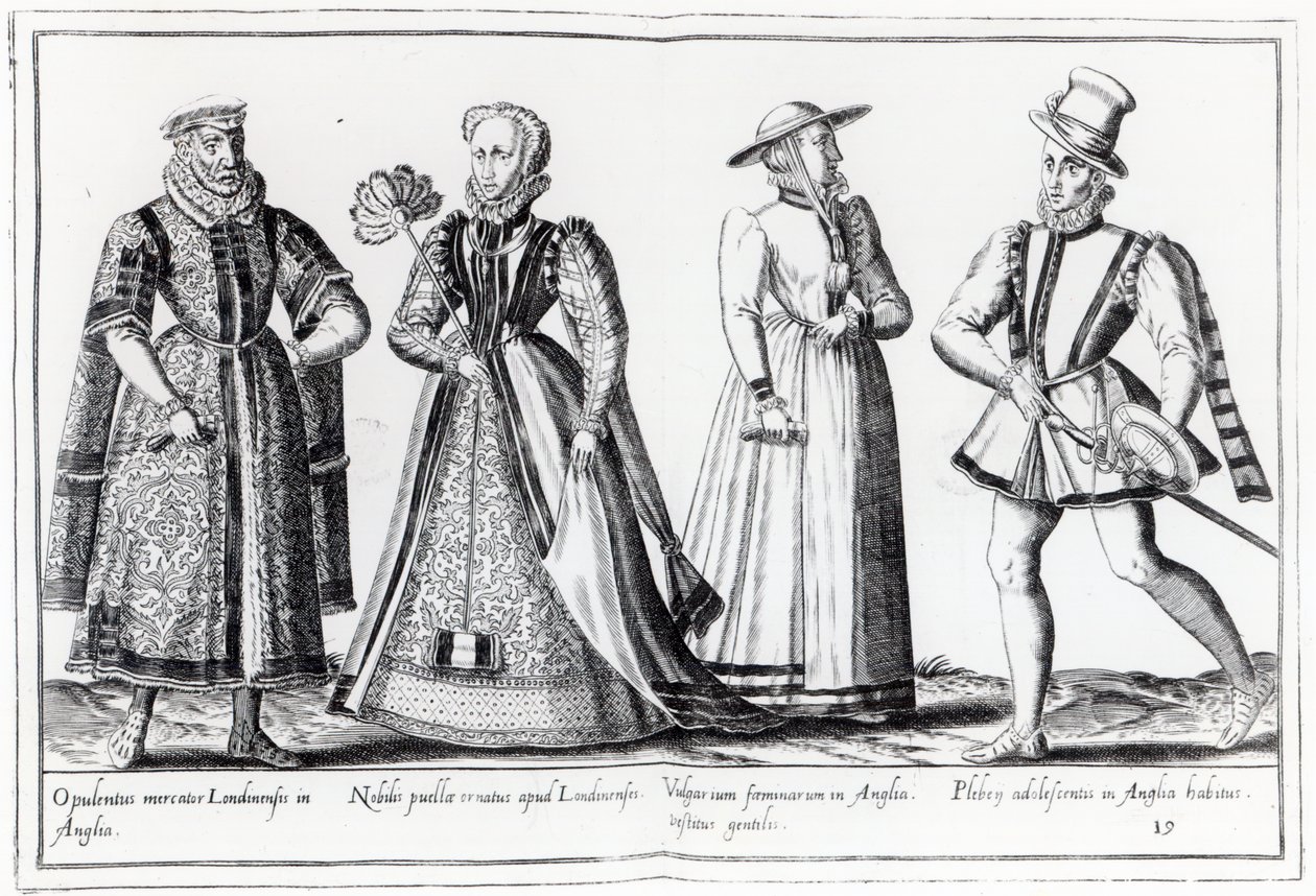 Tudor Döneminde Moda (gravür) by French School