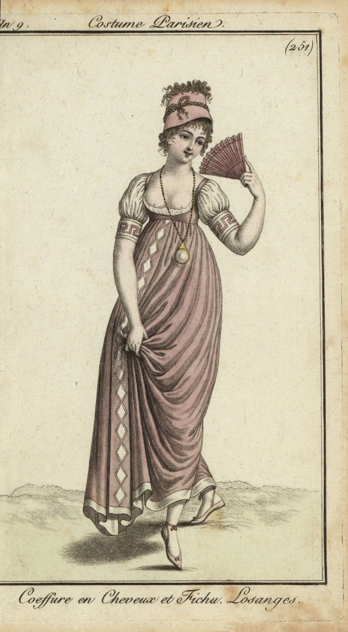Fan ile şık merveilleuse by French School