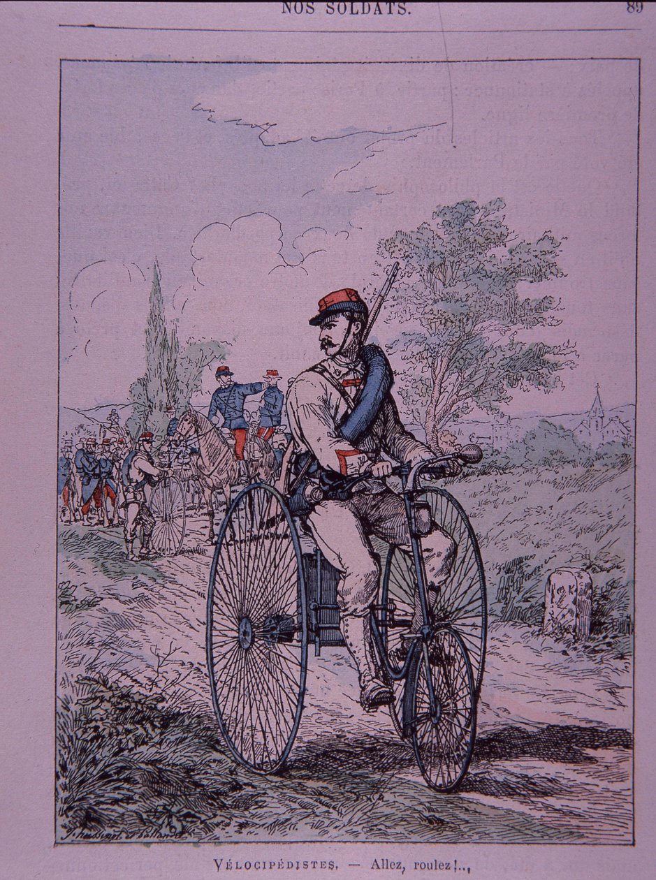 Fransız Ordusu üç tekerlekli bisiklet sürücüsü (velocipediste) by French School