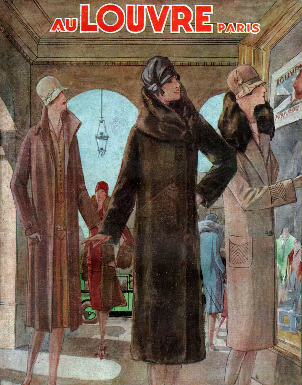 Kürkler rue de Rivoli, Paris. 1928 (gravür) by French School