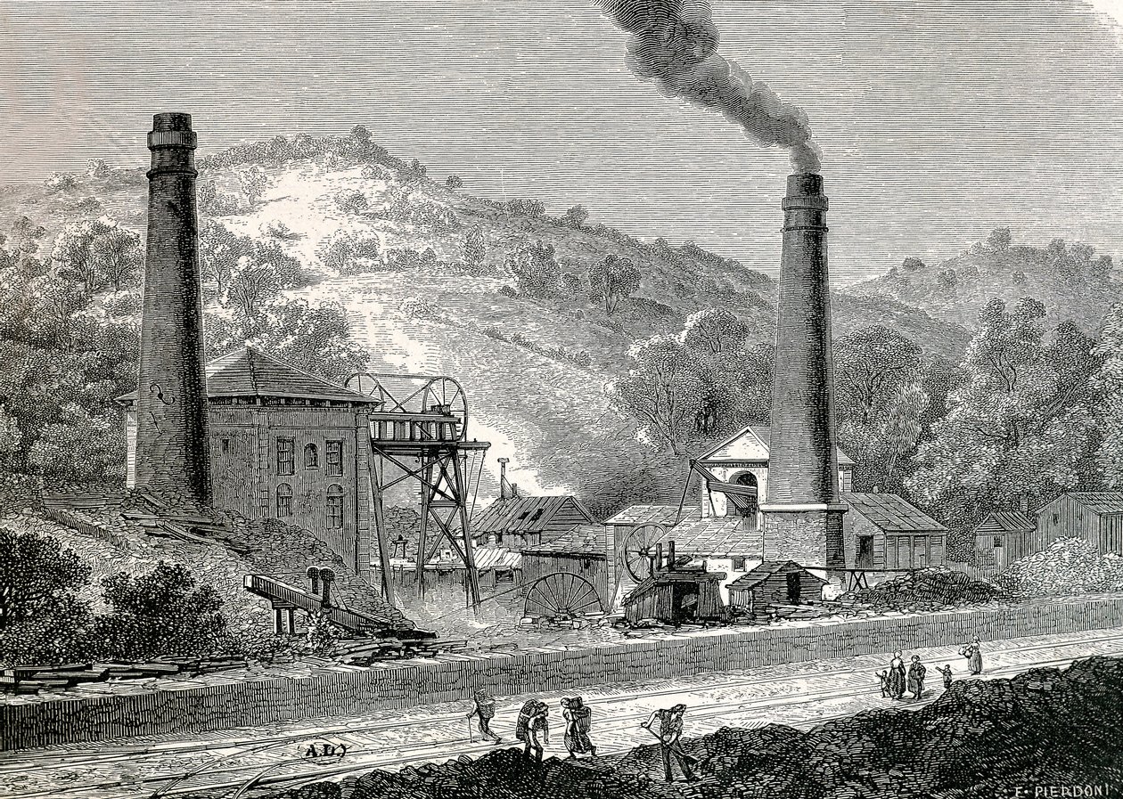 Pontypool, İngiltere yakınlarındaki Glyn-pit madeni by French School