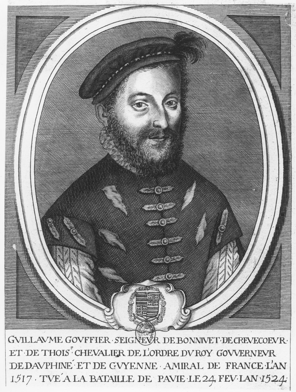 Guillaume Gouffier, Bonnivet Lordu (gravür) by French School