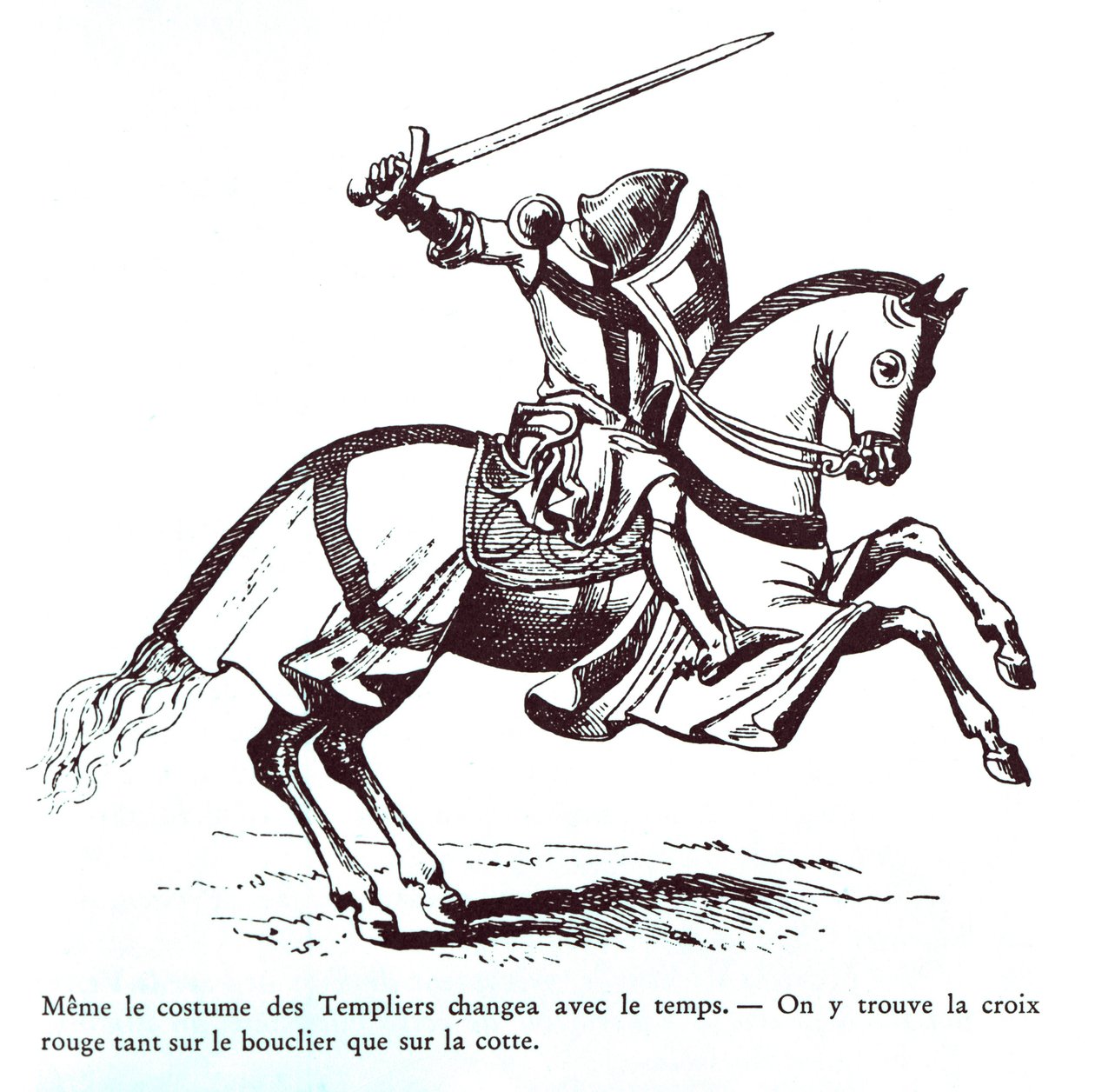 Bir Tapınak Şövalyesi çizimi (gravür) by French School