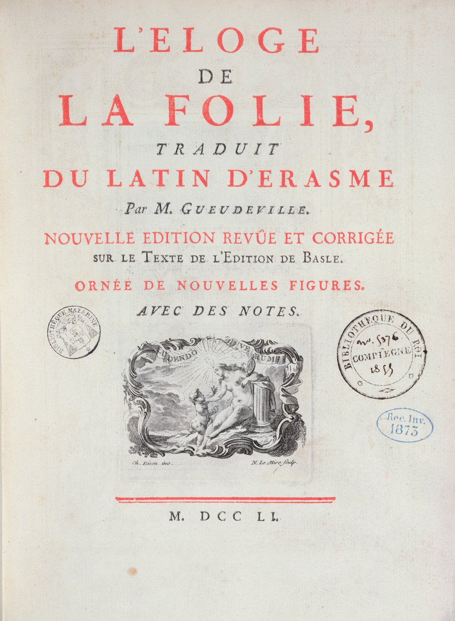 Deliliğe Övgü, 1751 (basılı kağıt) by French School
