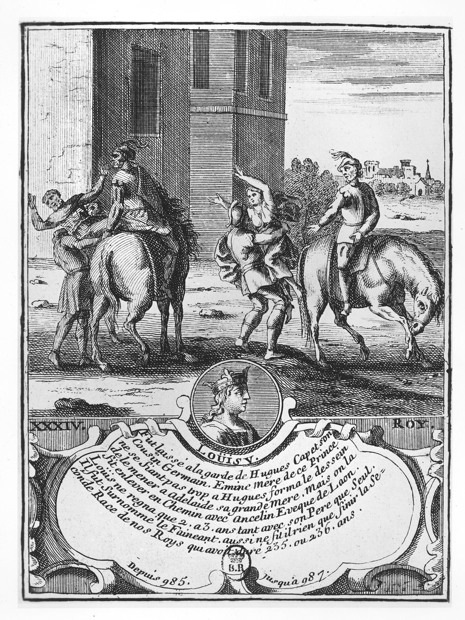 Louis V the Fainéant (gravür) by French School