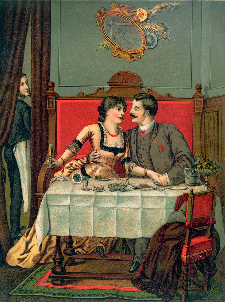 Özel yemek salonunda öğle yemeği by French School
