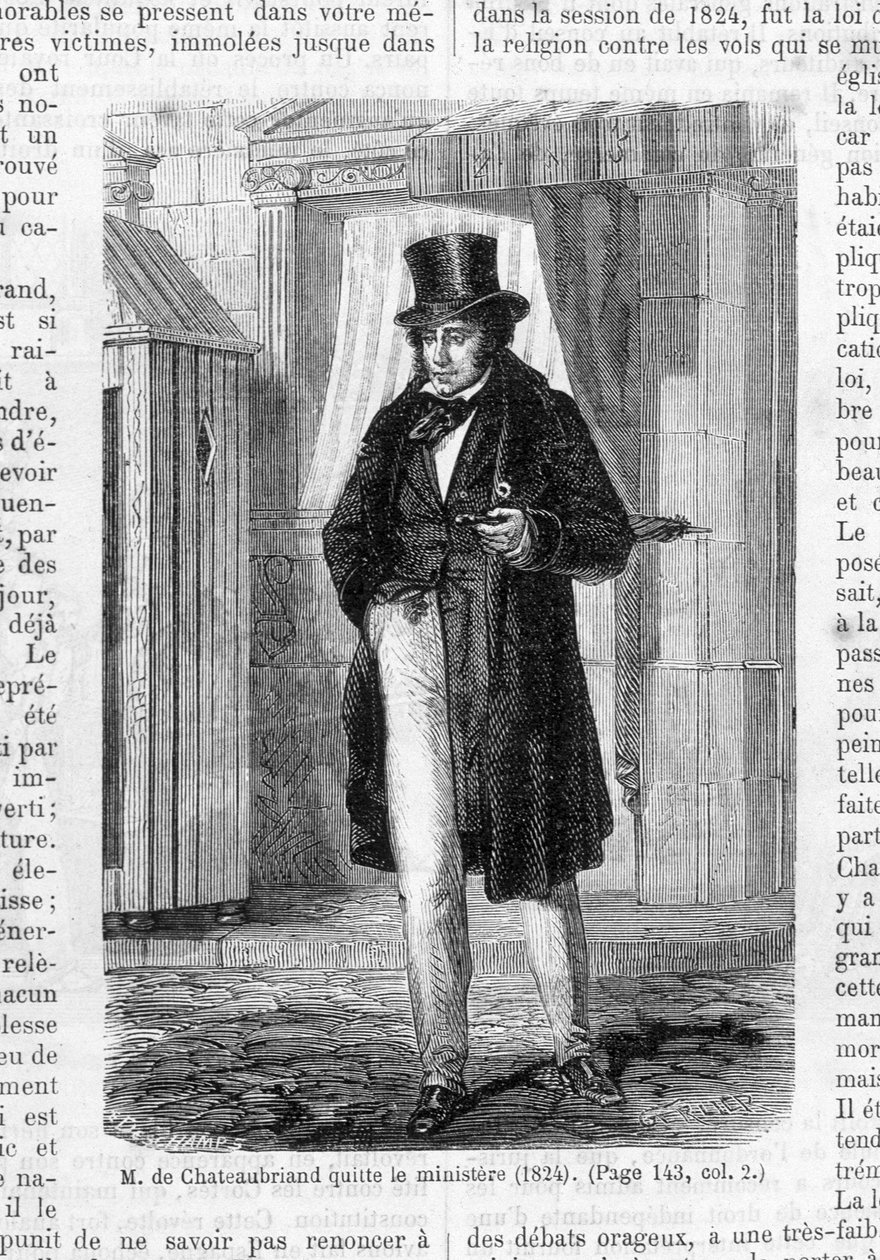 M. de Chateaubriand bakanlıktan ayrıldı (1824). by French School