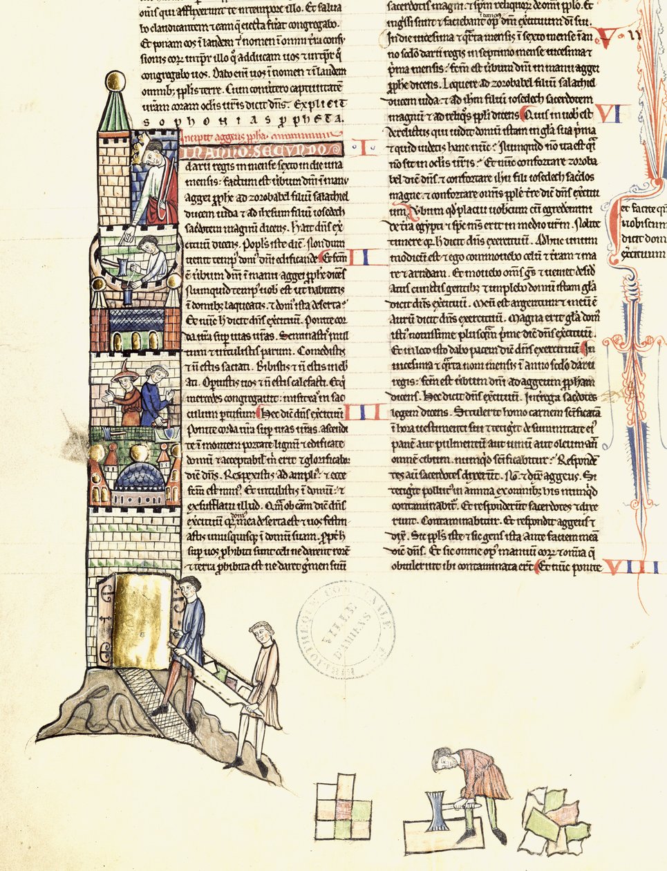 Ms 21 f.167v Kule Yapımı by French School