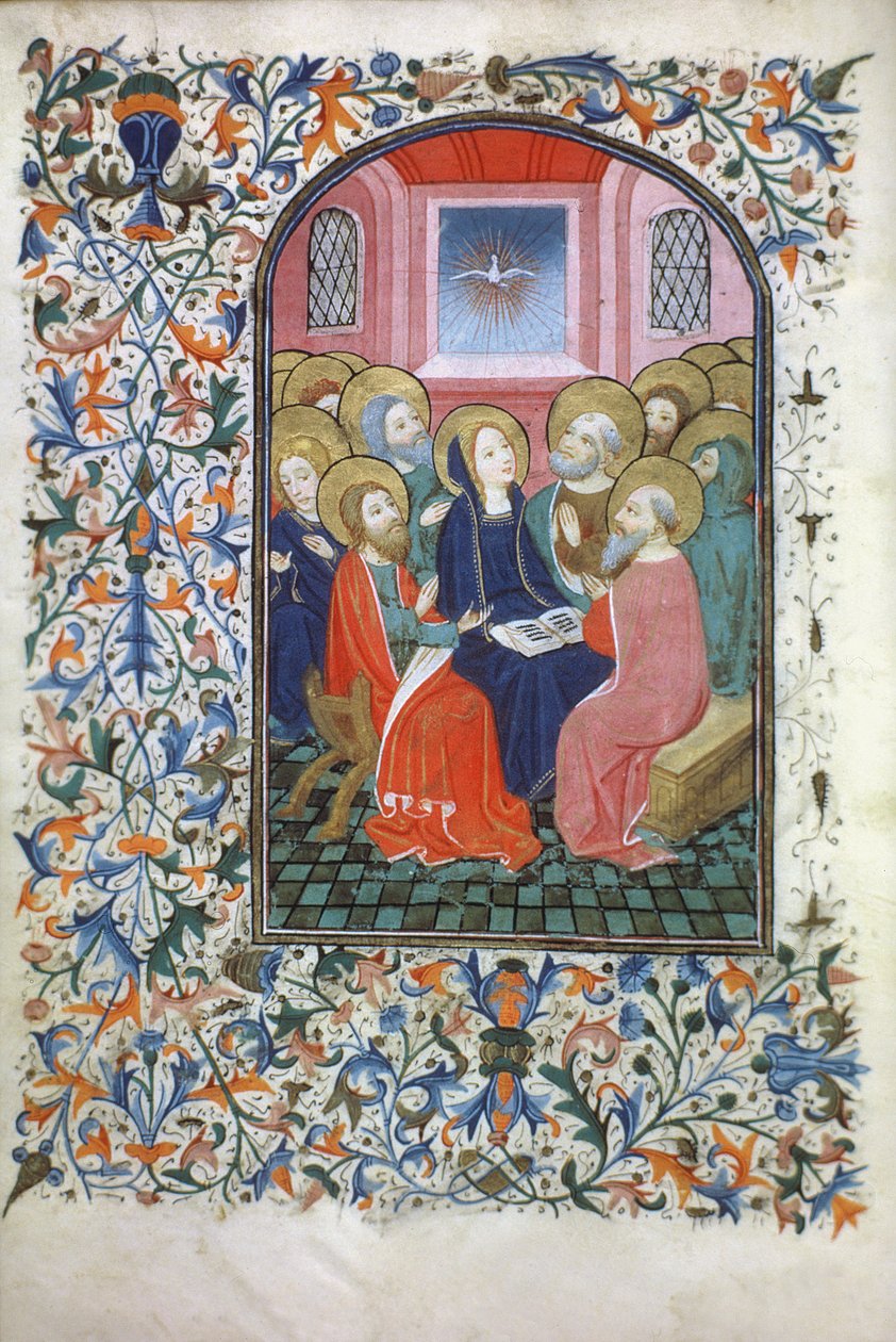 Bayan Gen 288 f.23v Pentecost, c.1460 by French School