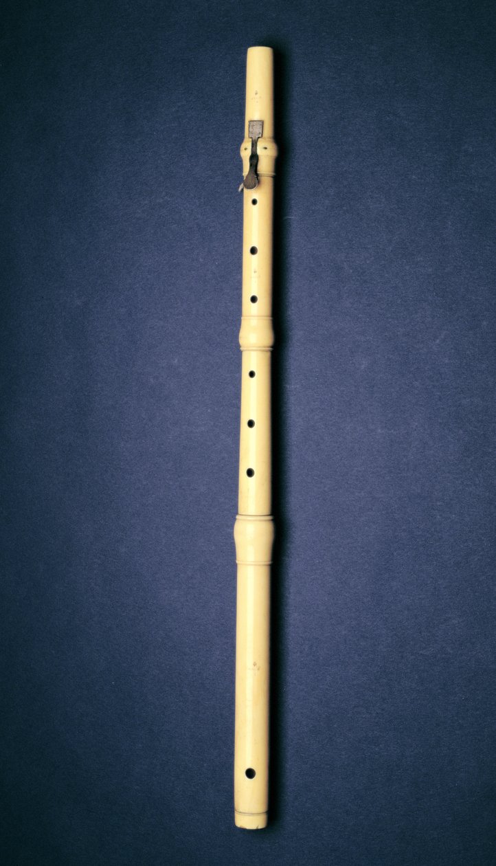 Naust, Paris, c.1725 tarafından yapılan tek tuşlu flüt by French School