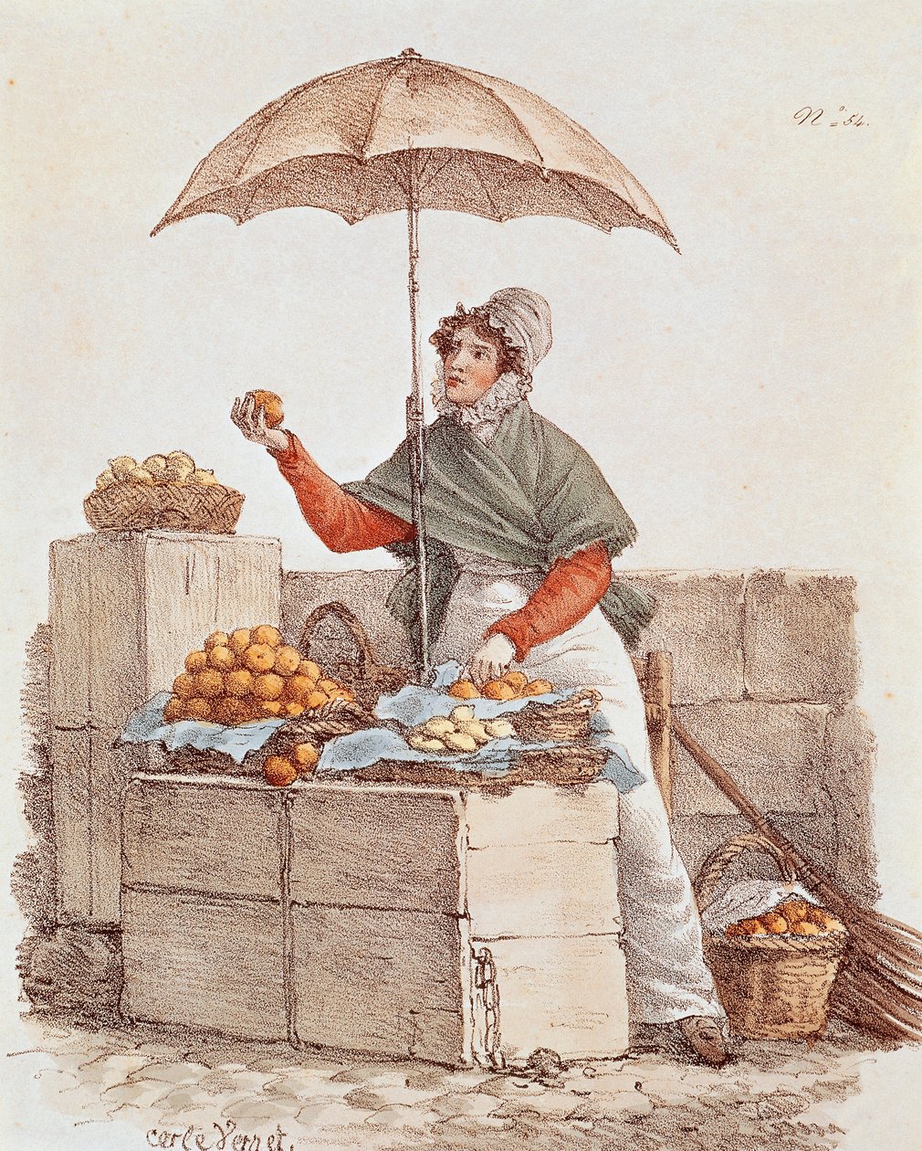 Turuncu satıcı, baskı, Fransa by French School