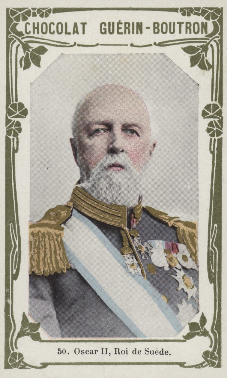 Oscar II, Roi de Süet (renkli fotoğraf) by French School