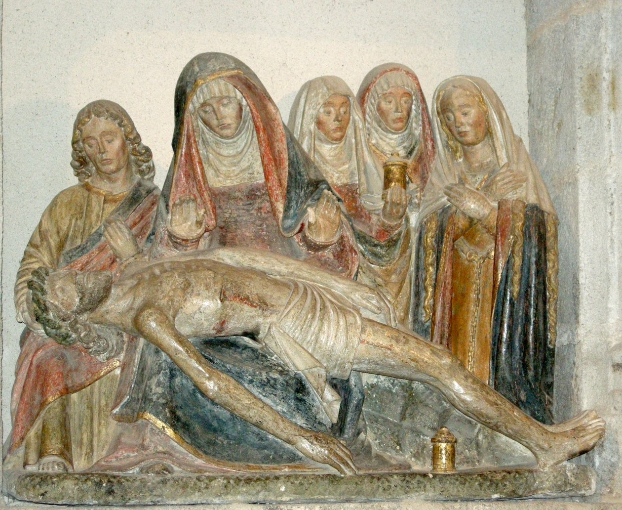 Pieta (boyalı taş) by French School
