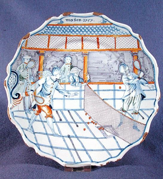 Tenis sahnesi ile boyanmış plaka by French School