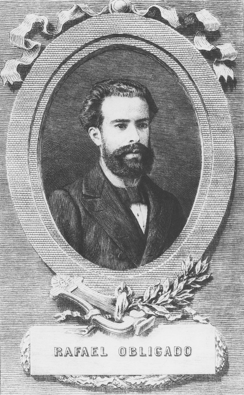 Rafael Obligado (gravür) by French School
