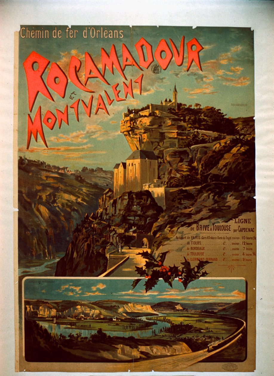 Rocamadour ve Montvalent, c.1900 by French School