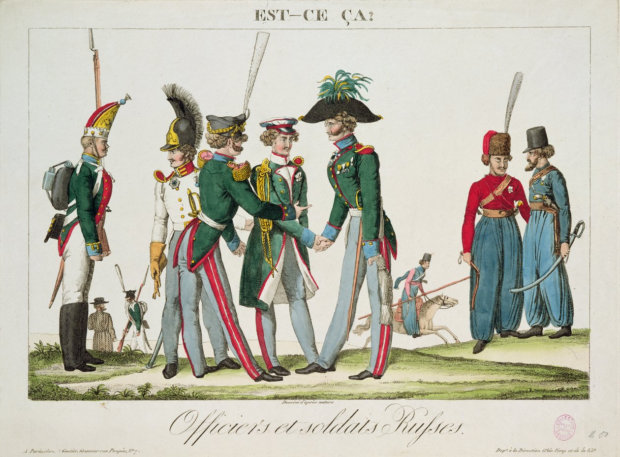 Rus subay ve askerleri, 1815 by French School