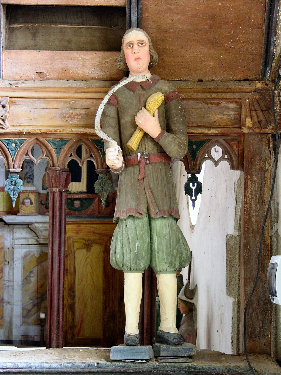 Aziz Isidore (çok renkli ahşap) by French School
