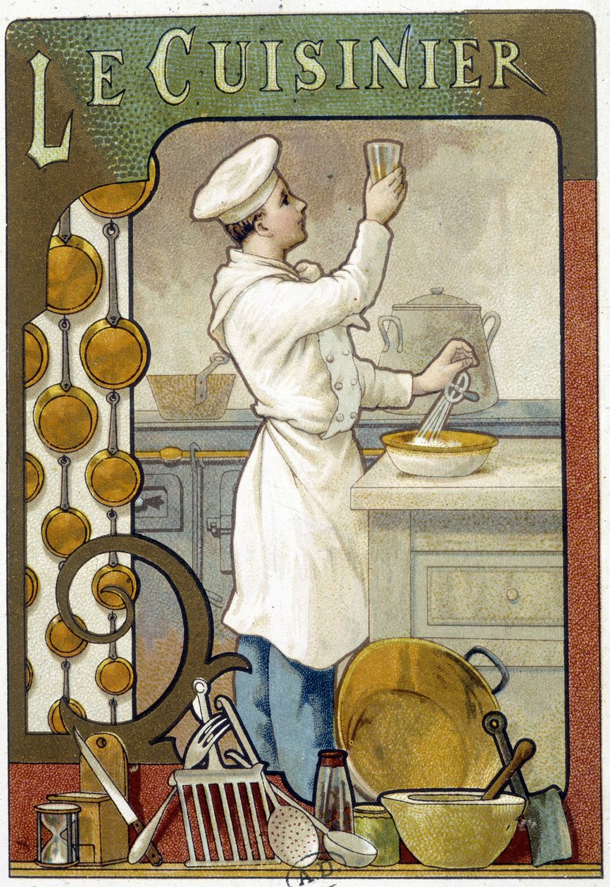 Aşçı - Kromolitografi 1900 by French School