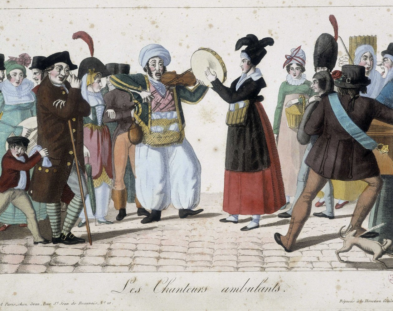 Gezgin şarkıcılar - gravür by French School