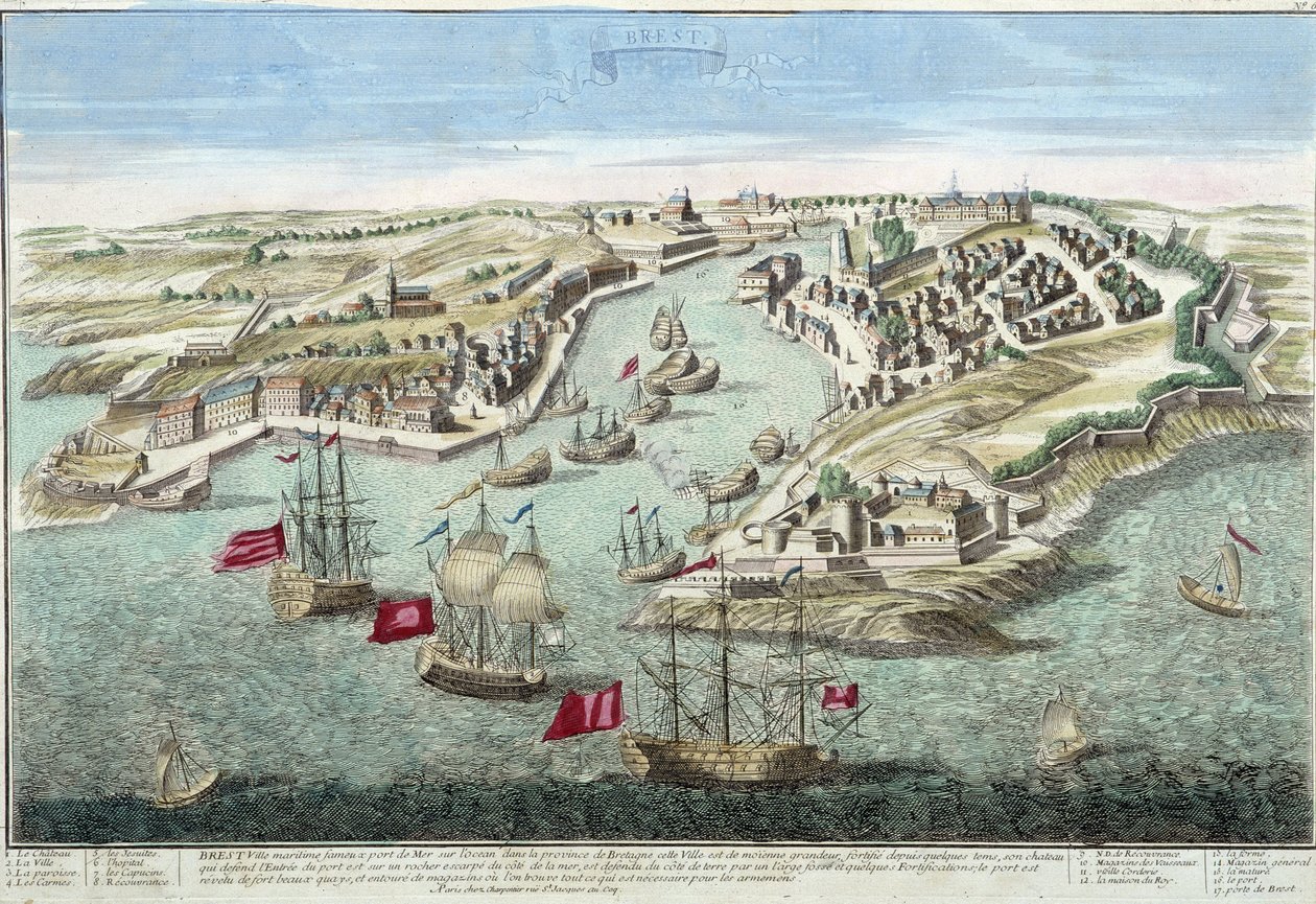 18. yüzyılda Brest'in görünümü. by French School