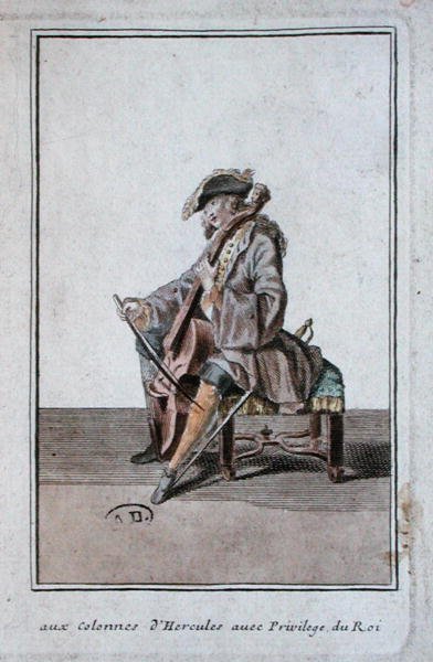 Violincello, c.1700 (gravür) by French School
