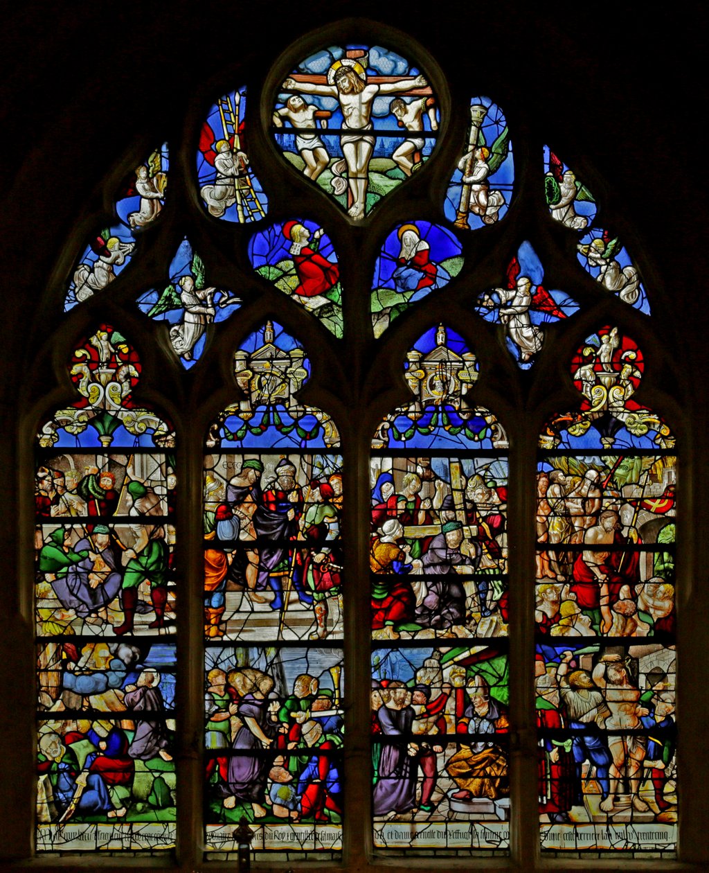 Tutku Sahnelerini gösteren pencere (vitray) by French School