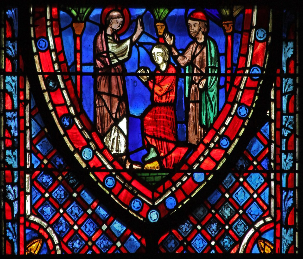Pencere w7 St John: Aristodemus ile by French School