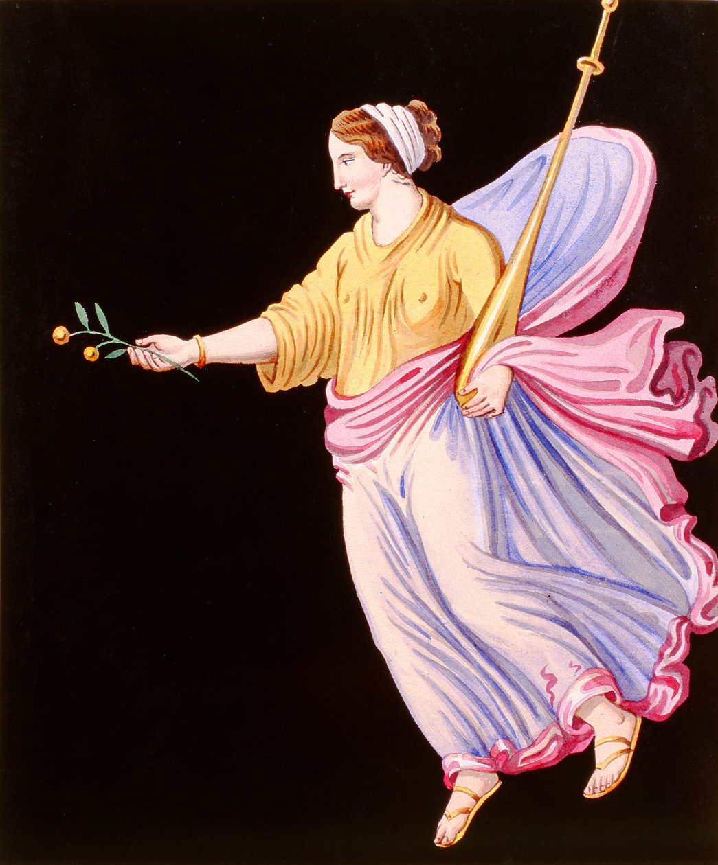 zeytin dalı tutan kadın by French School