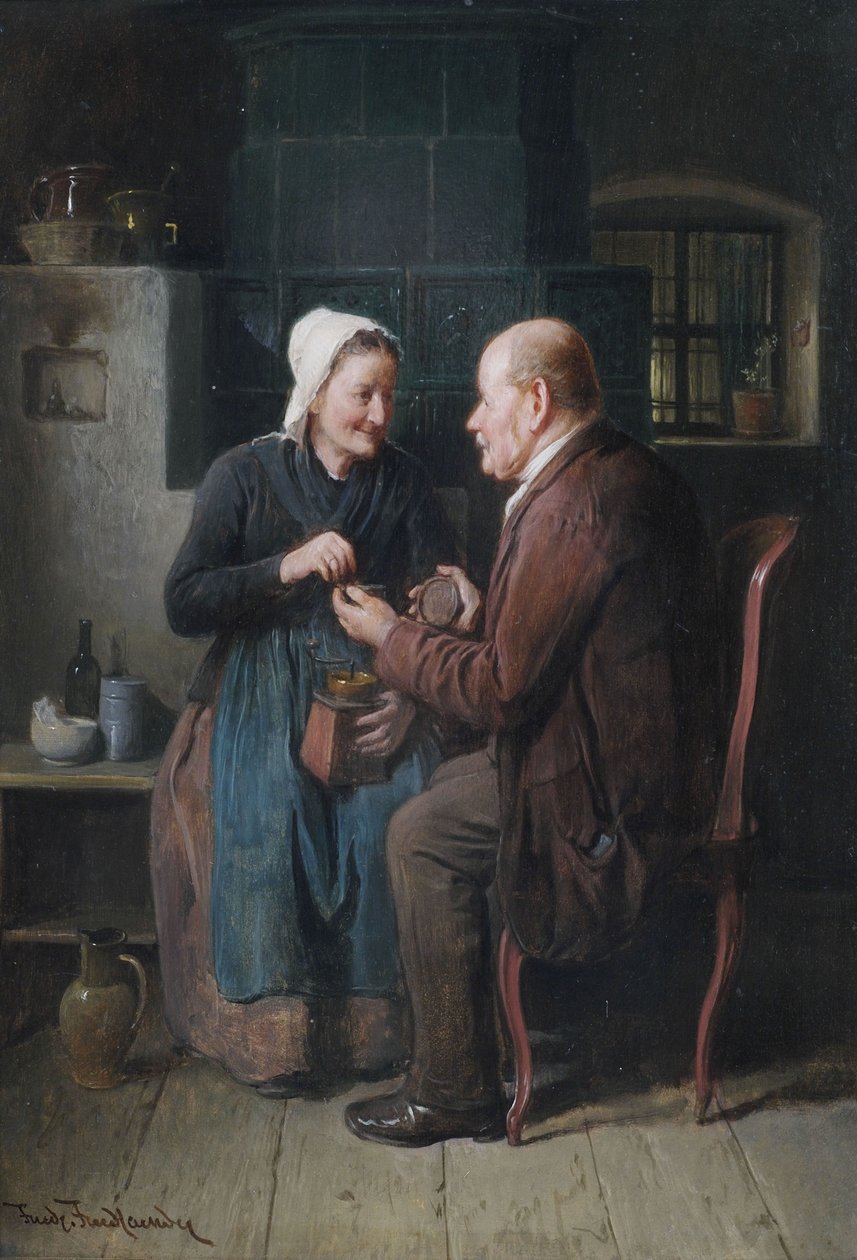 Mutfak iç kıdemli çift by Friedrich Friedlander