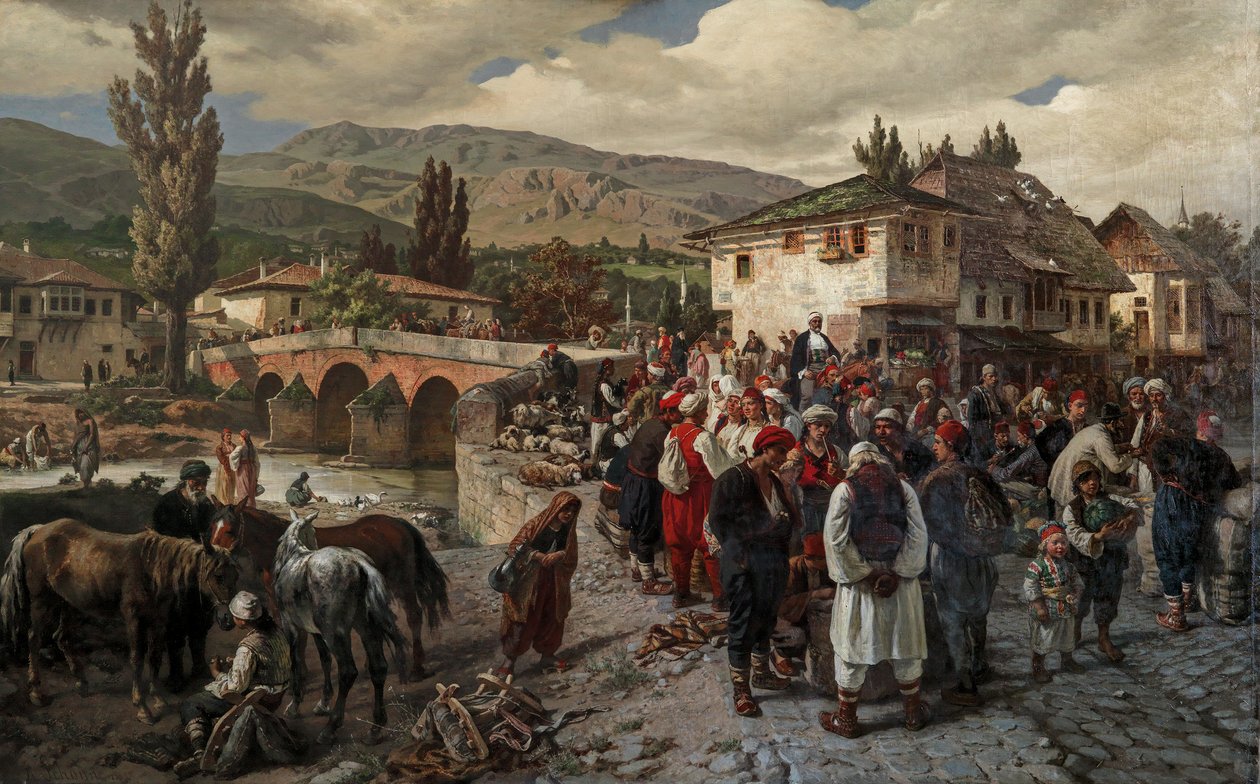 Saraybosna'daki Latin Köprüsü'nde by Friedrich Alois Schönn