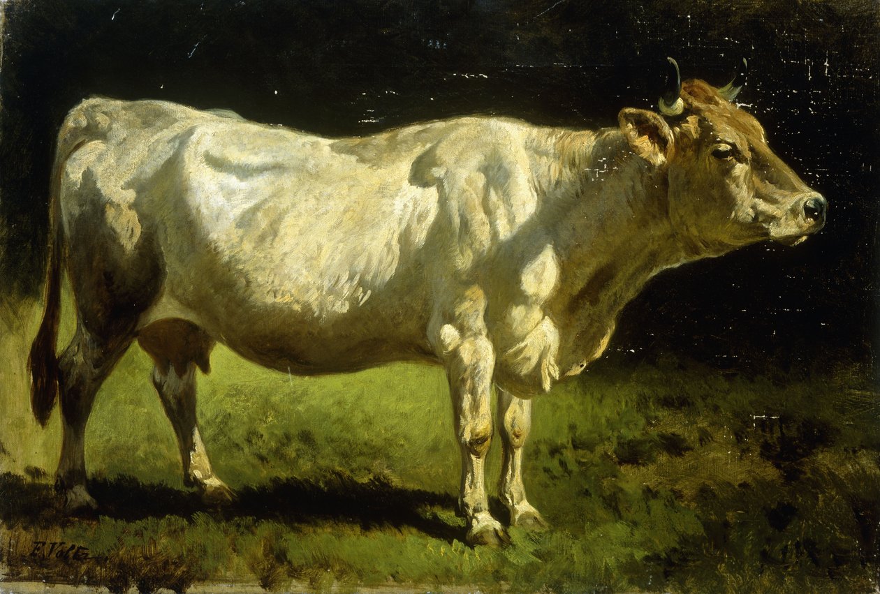 Peyzajda inek by Friedrich Johann Voltz