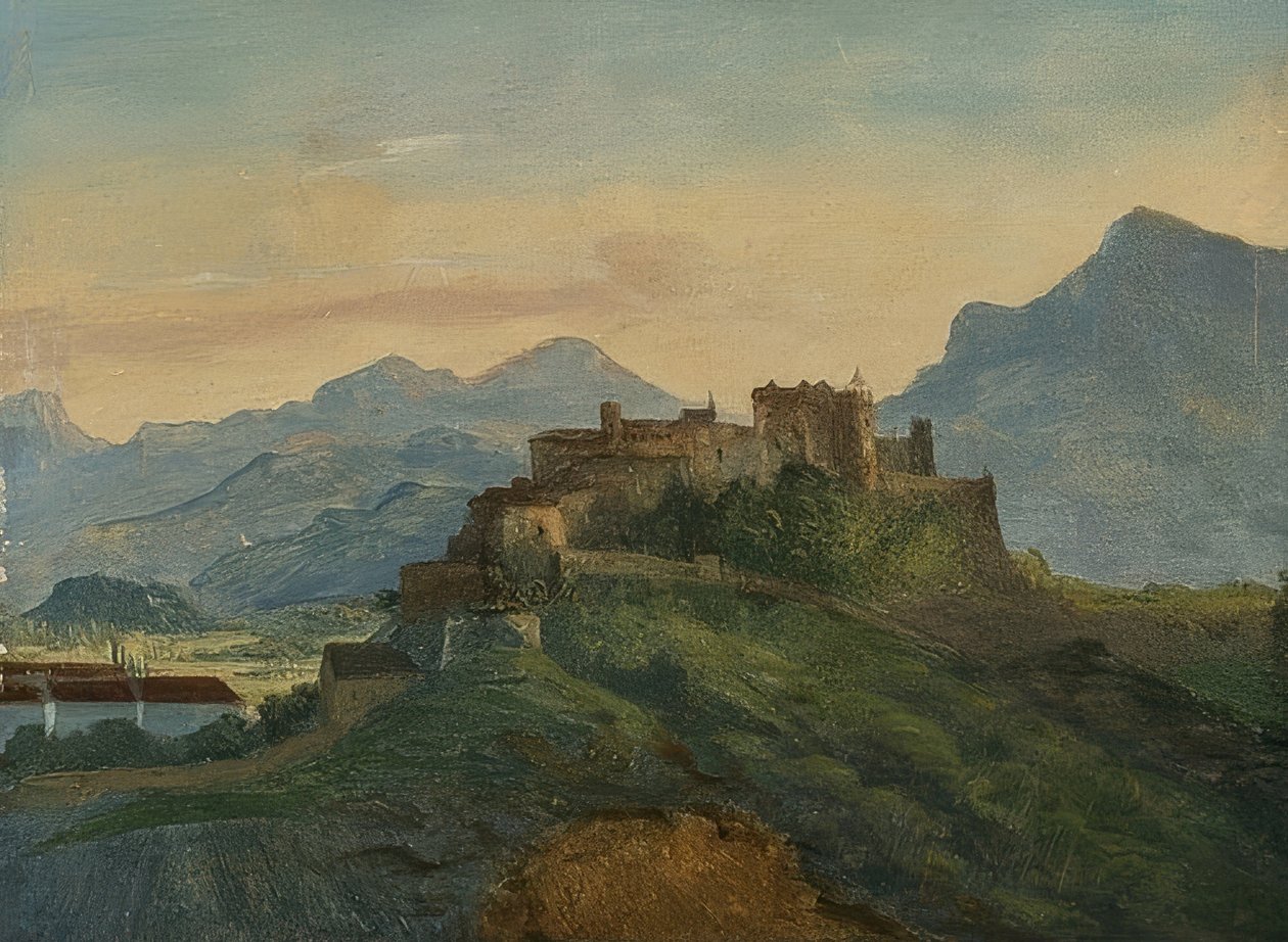 Hohensalzburg Kalesi. 1826/35 civarında by Friedrich Loos