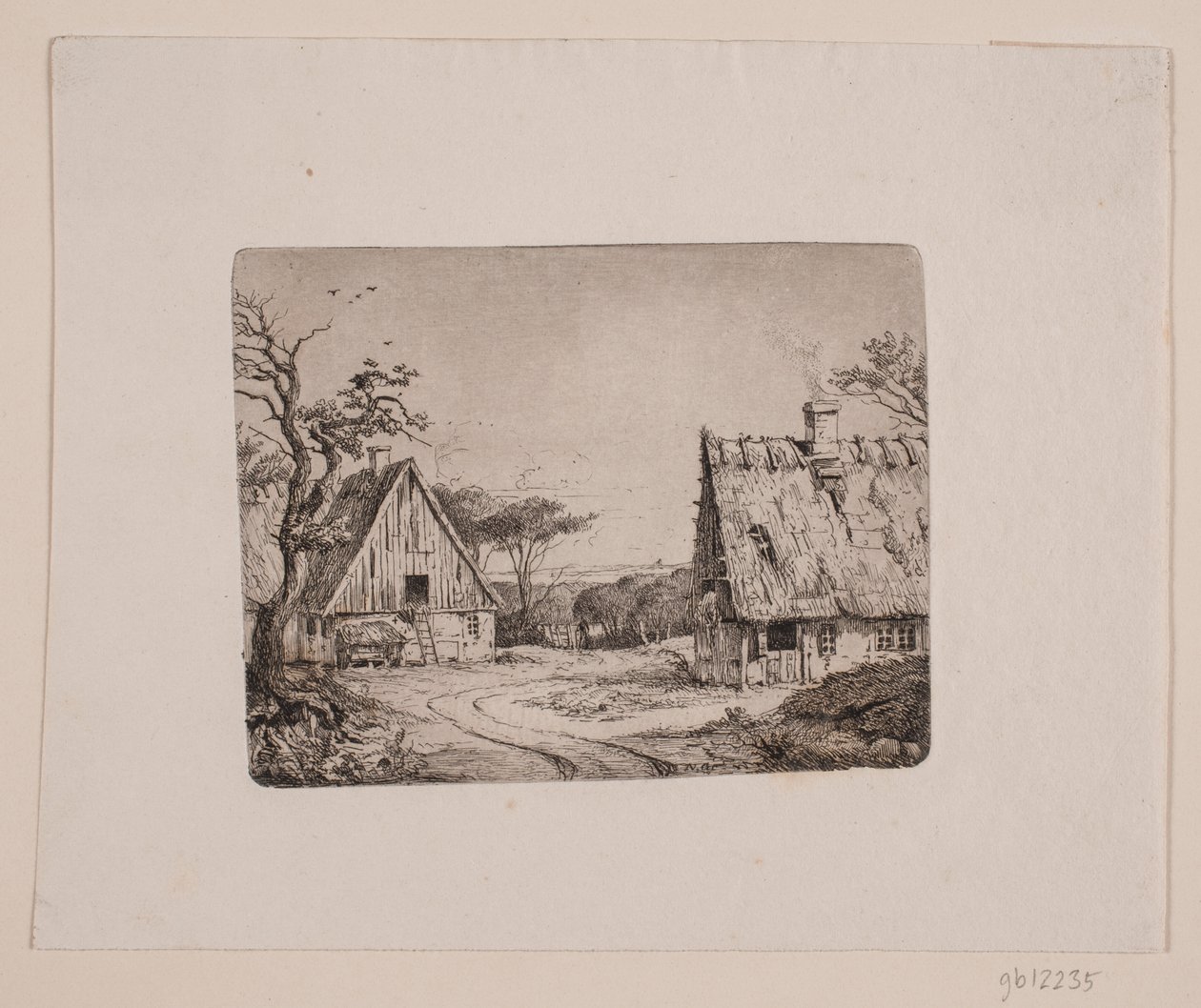 İki çiftlik evi ile manzara by Frits Grove