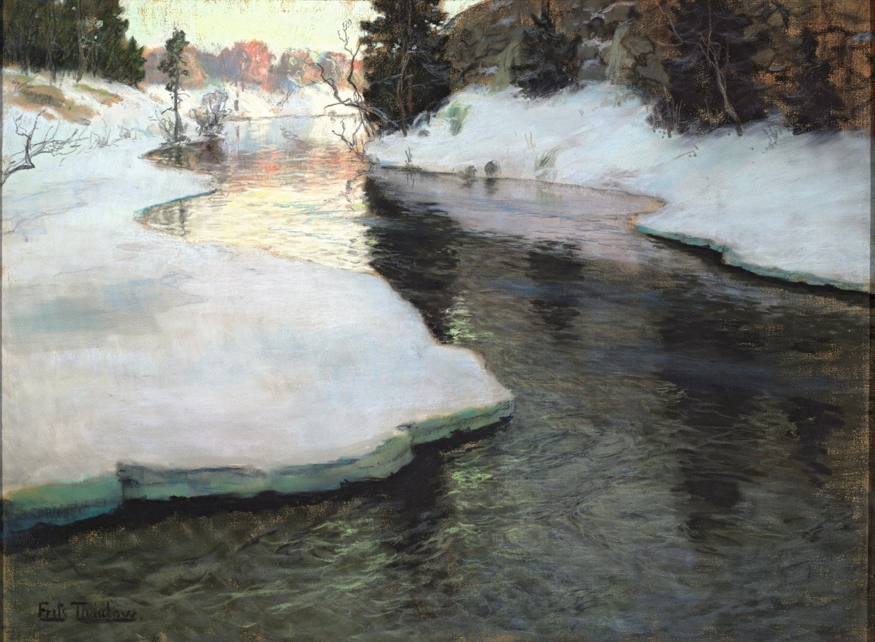 Dağ akışı. Kış mevsimi by Frits Thaulow