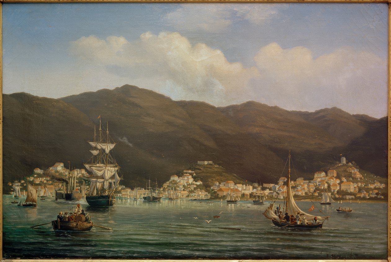 Saint Thomas limanının görünümü by Fritz Melbye