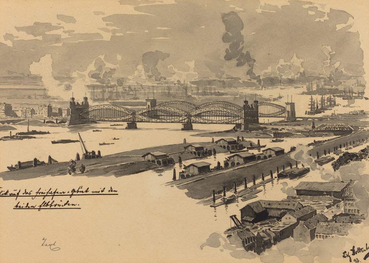 Elbe köprüleri ile serbest liman by Fritz Stoltenberg