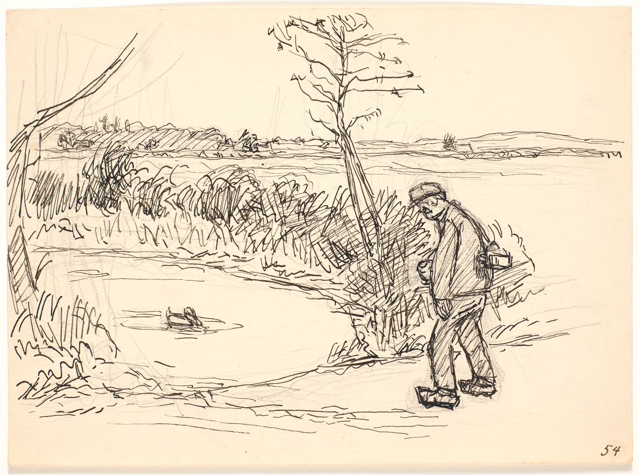 Donmuş göl kenarındaki çiftçi by Fritz Syberg