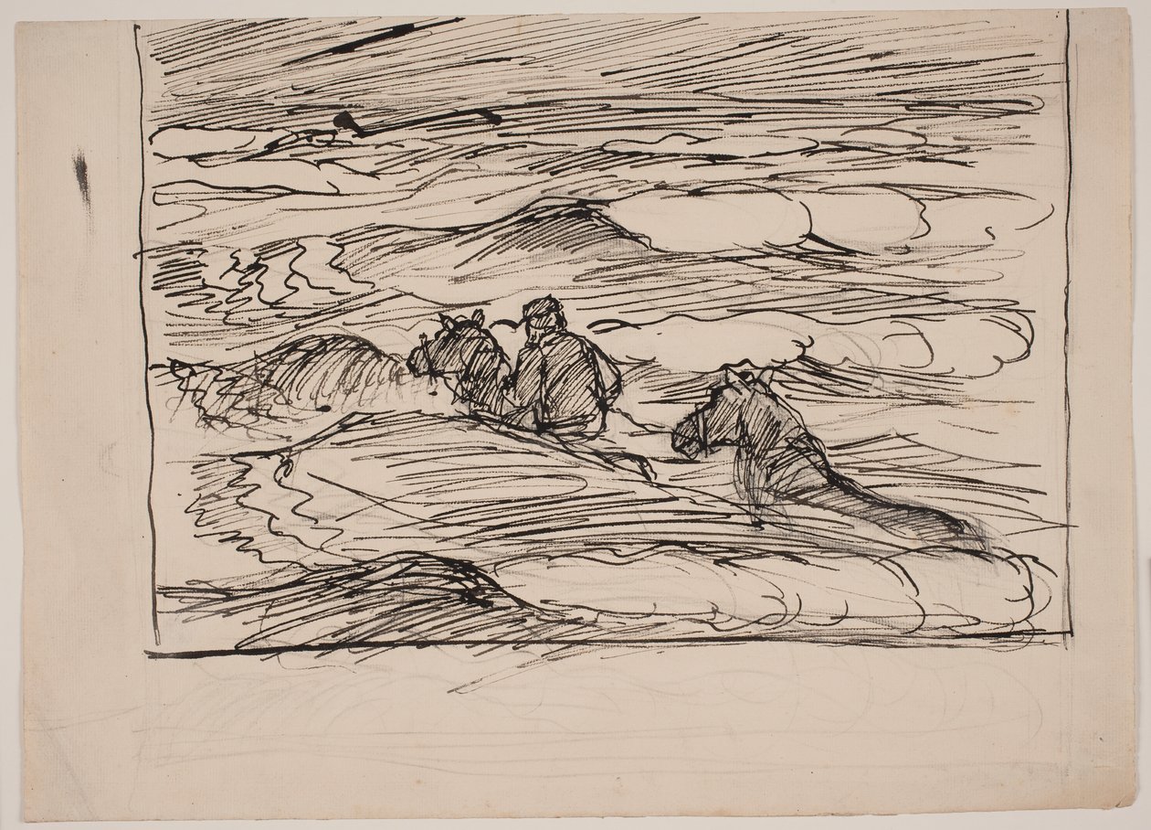 Søren Kanne dalgaların arasından ata biniyor by Fritz Syberg