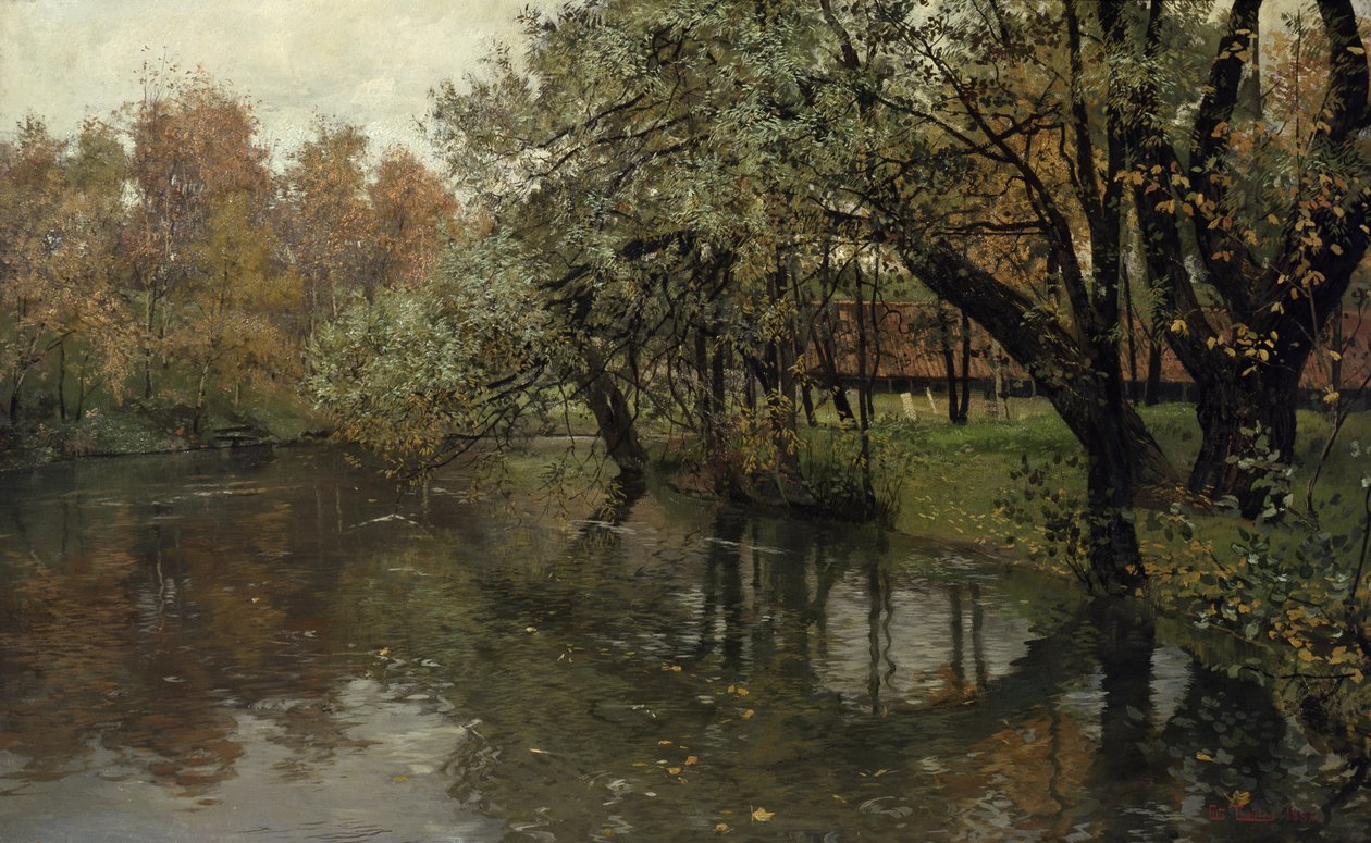 Akerselva tarafından sonbahar günü by Fritz Thaulow