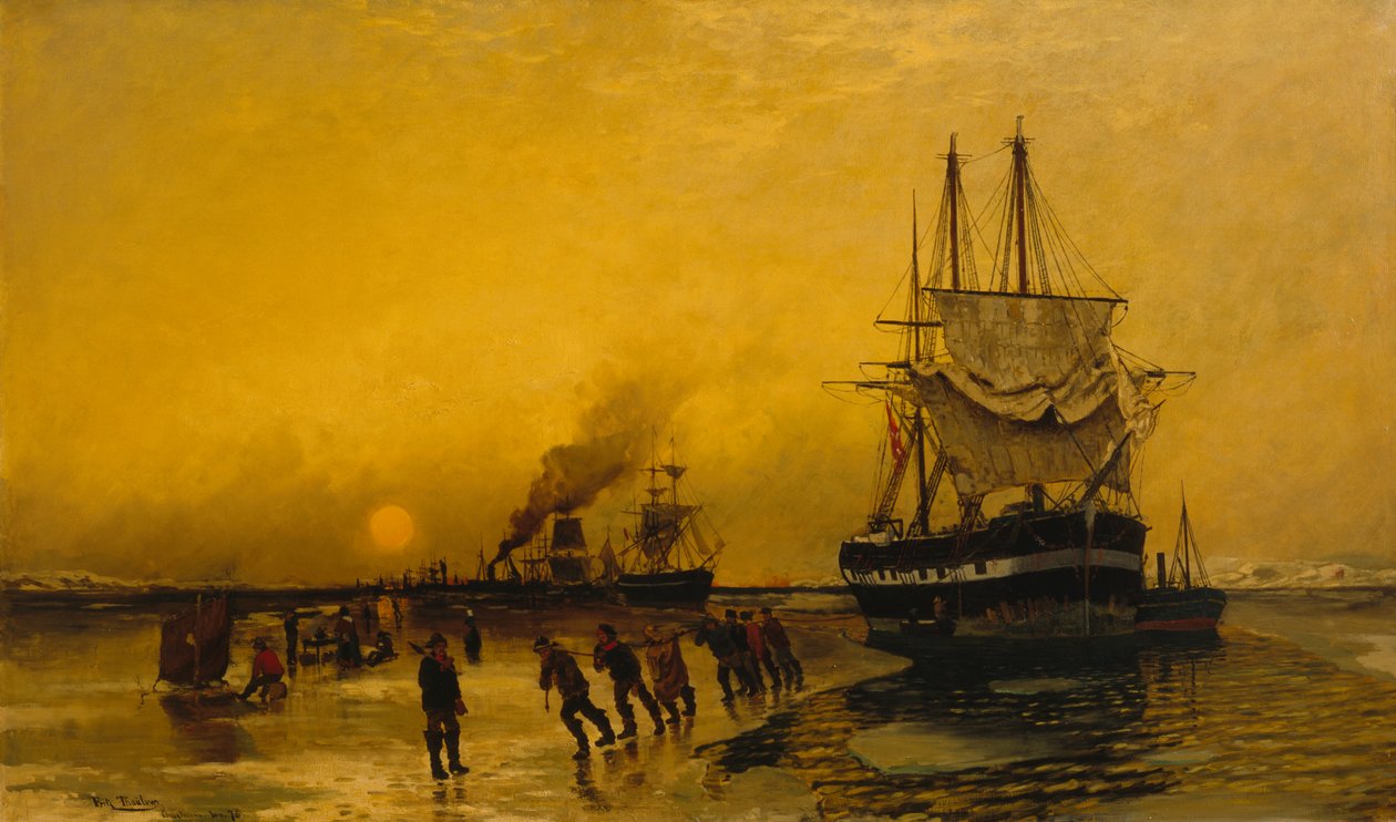 Açık kanal (buzda) by Fritz Thaulow