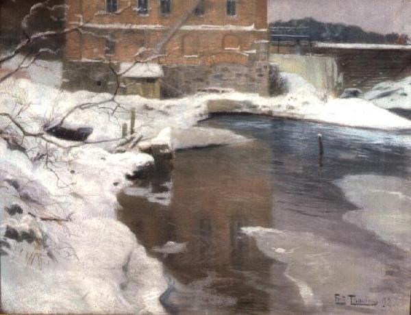 Lysaker Değirmeni by Fritz Thaulow