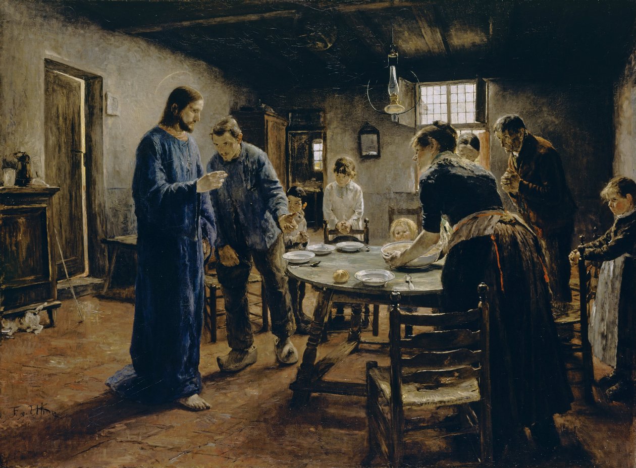yemek vakti duası by Fritz von Uhde
