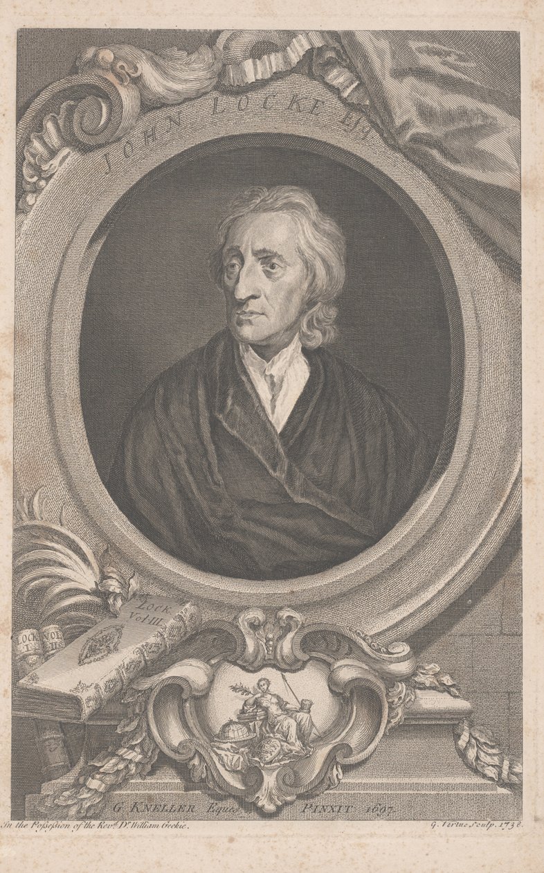 John Locke, 1738 by G. and Kneller, G. Vertue
