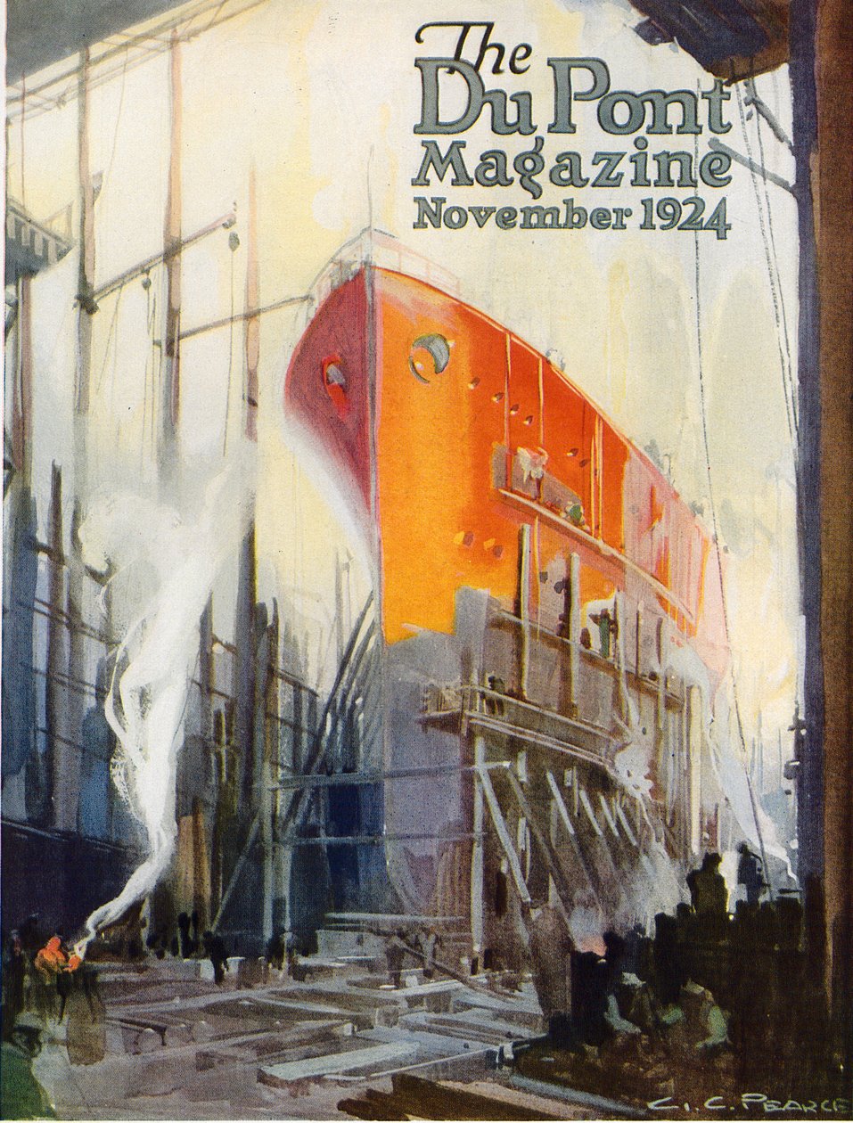 Gemi yapımı, 'DuPont Magazine'in ön kapağı, Kasım 1924 by G. C. Pearce