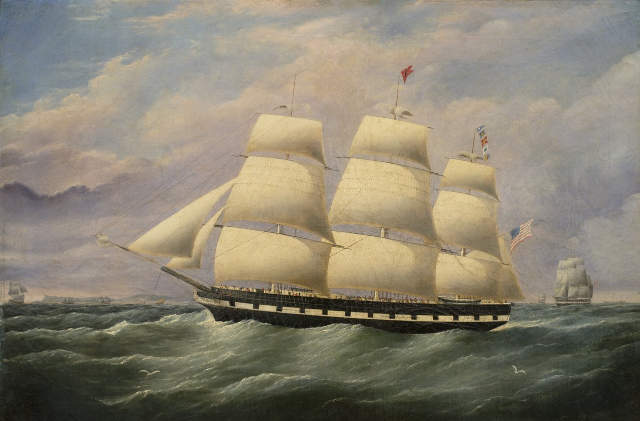 Clipper Gemi Amerikan Kartalı, 1856 tuval üzerine yağlı boya by G. Dell