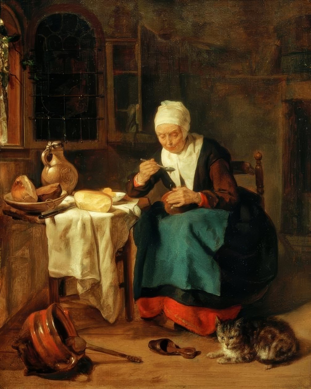 yulaf lapası yiyen kadın by Gabriel Metsu