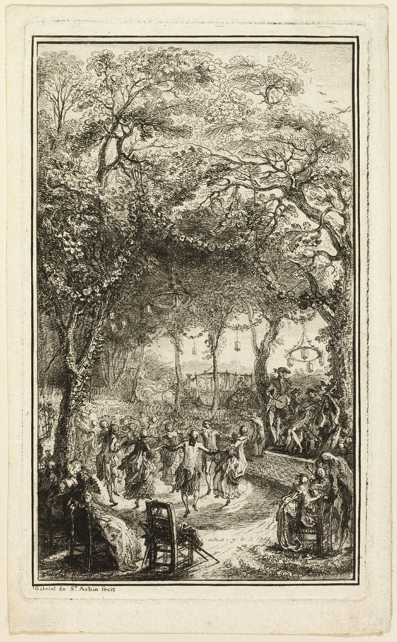 Auteuil'deki Dans by Gabriel Jacques de Saint Aubin
