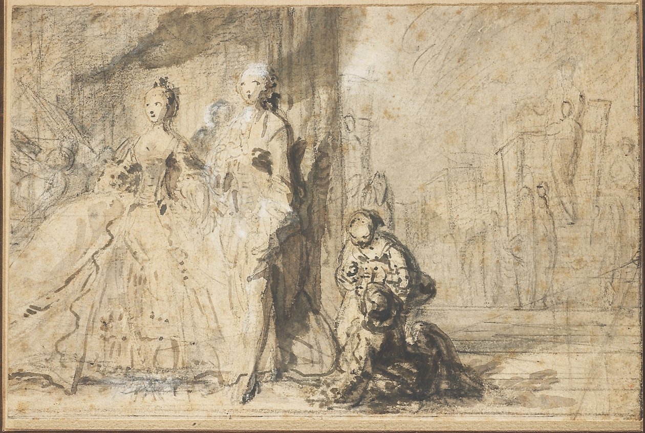 Promenade des Boulevards by Gabriel de Saint Aubin